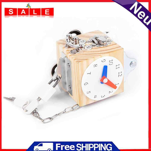 Montessori Wooden Busy Block Interactive Building Board Preschool Education Toys