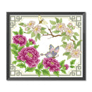 Partial Embroidery Flower Butterfly 14CT Printed Cross Stitch Cotton Kit Decor