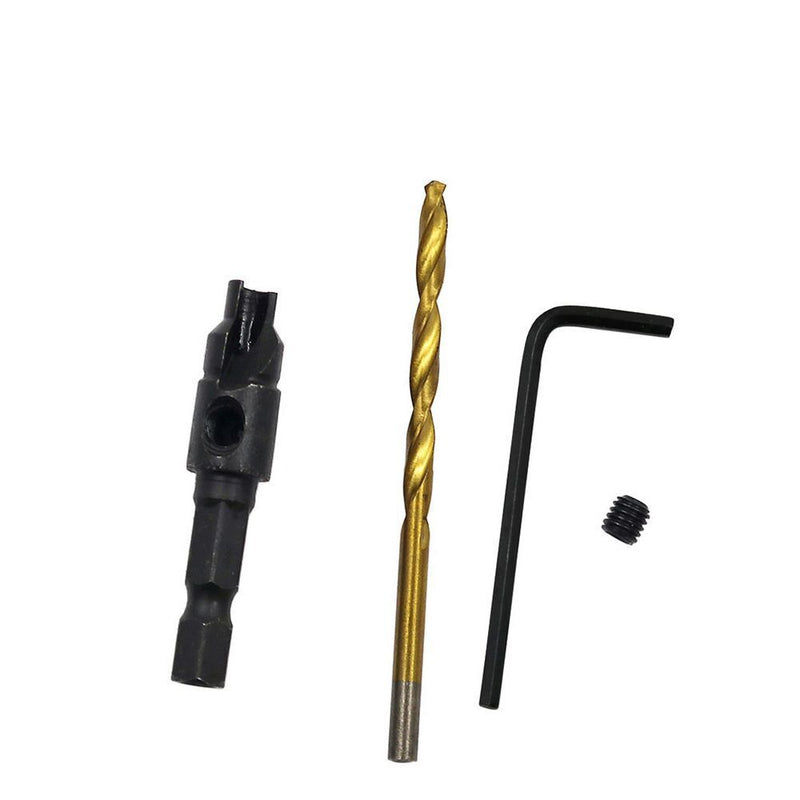 Woodworking Hex Shank Drill Bit Countersunk Bits Titanium Plated Chamfering