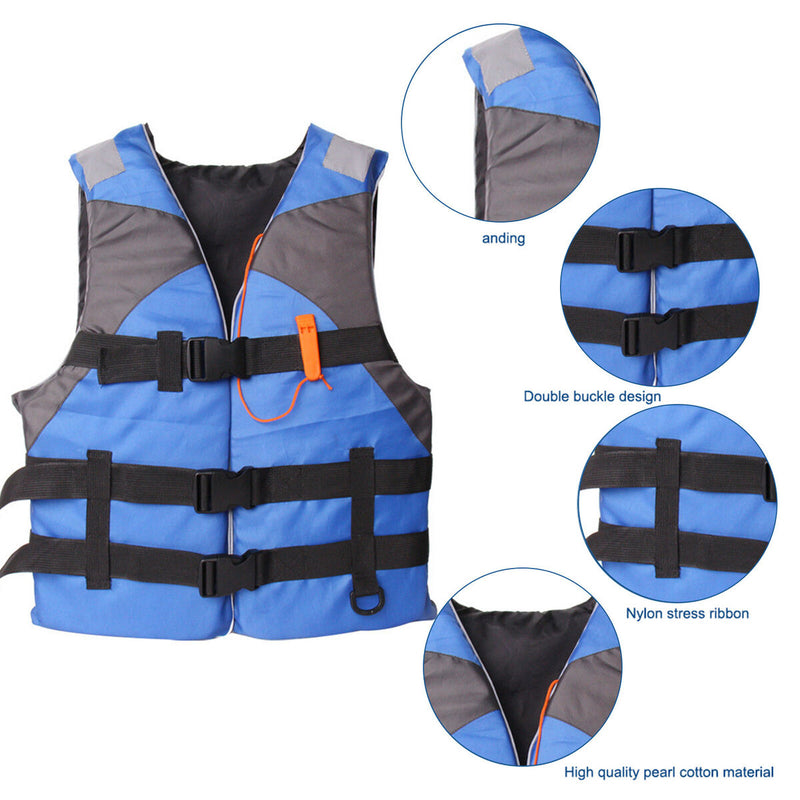 Adults Floating Jacket Lightweight Life Vest for Fishing Swimming (Blue) Newly