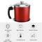Stainless Steel Grease Strainer Container Oil Pot with Lid Can (Red)