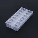Braille Medicine Organizer Portable 14 Dividers Table Dispenser Big Compartme