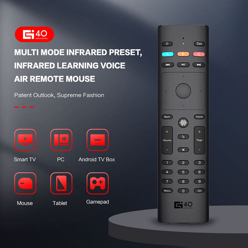 G40S 2.4GHz Wireless Air Mouse 6-Axis Gyro Voice Remote for PC Android TV Box