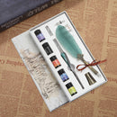 Start Fountain Dip Pen Set Gradient Feather Pen (Pearlescent Dark Green) Newly