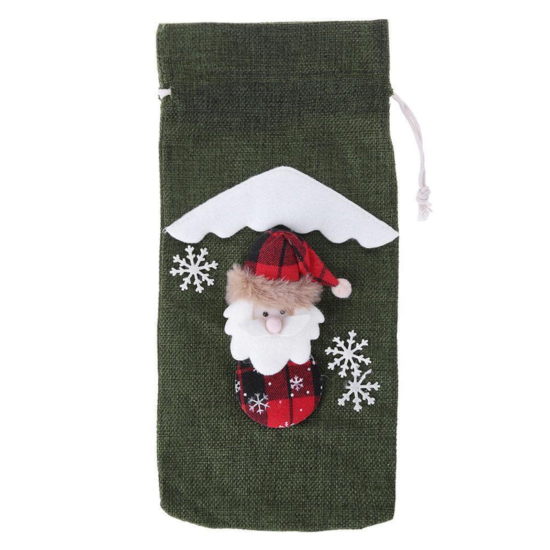 MINGRONG-dzsw Christmas decoration for red wine bottles, motif: snowman, Weihn