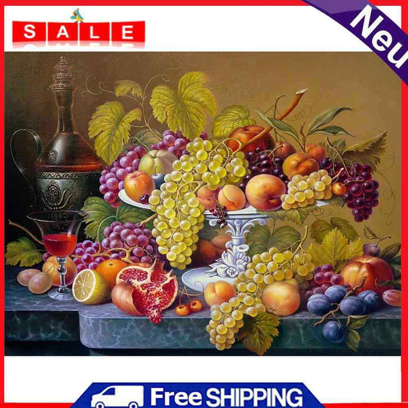 Muyunnet 5D DIY Full Drill Diamond Painting Fruit Plate? Cross Stitch Embroidery Set
