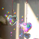 Crystal Diamond Wind Chimes Ornaments Love Heart Hanging During Room Decoration