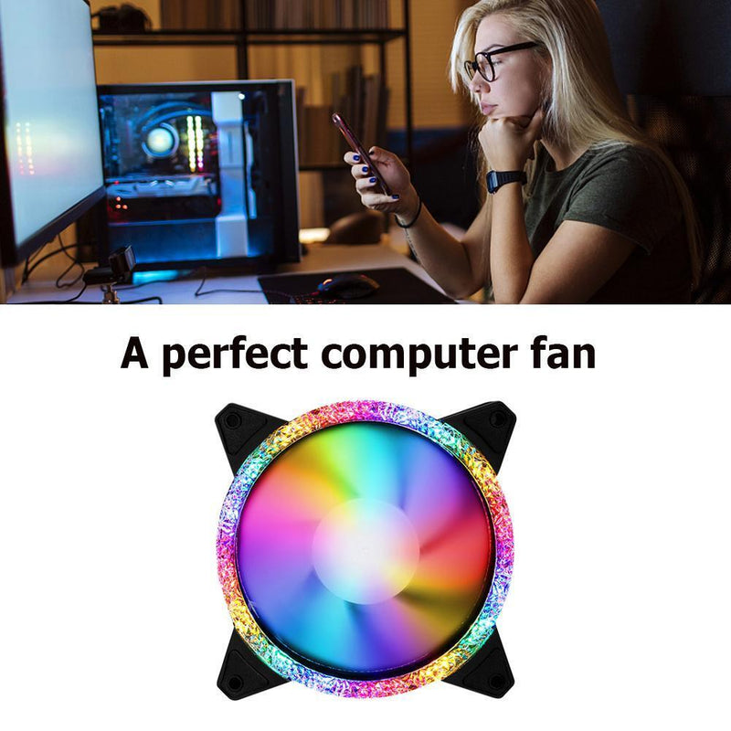 120mm Fan Colorful Computer Case Fans Cooling Cooler Radiator 11 Blades