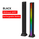 Rechargeable Sound Control Colorful Light RGB 32LED Pickup Lamp Bar (Black)