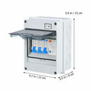 and 2x MCB IP54 Enclosure Circuit Breaker Garage Consumer Unit 5 Way Fuse Box