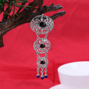 Women Retro Hollow Geometric Shape Rhinestone Imitation Gem Brooch (2)