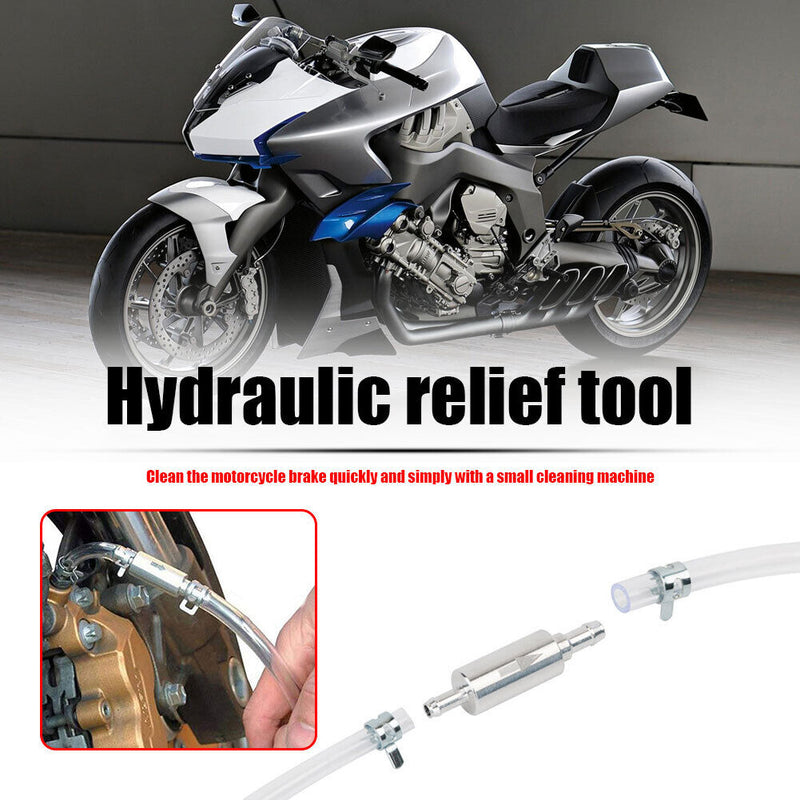 Motorcycle Hydraulic Clutch Brake Bleeder Hose One Way Valve Tube Bleeding