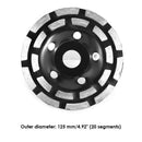 Diamond Segment Grinding Cup Wheel Disc 2 Row Stone Brick Grinder (125mm) Newly