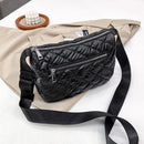 Women Fashion Nylon Embroidery Thread Crossbody Bag Winter Solid Color Handbag
