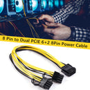 10pcs 8Pin Female to 2x8Pin(6+2) Male GPU Power Cable PCI-E Splitter Cord