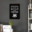 Wall Mounted Coffee Metal Signs Retro Pub Bar Door Hanging Rectangle Iron Sheet