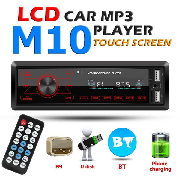 M10 Single 1DIN Car Stereo MP3 Player In Dash Bluetooth AUX-in Radio Head Unit