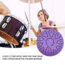 6 inch 11 Tune Musical Instrument Steel Tongue Drum for Beginner (Purple) Newly