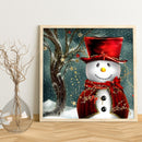 Diamond Snowman Full Round Diamond Crystal Diamond Rhinestone Pict