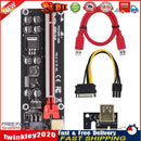 VER009Splus PCI Express Riser PCIe 1X to 16X SATA 15P to 6P Adapter Card Newly