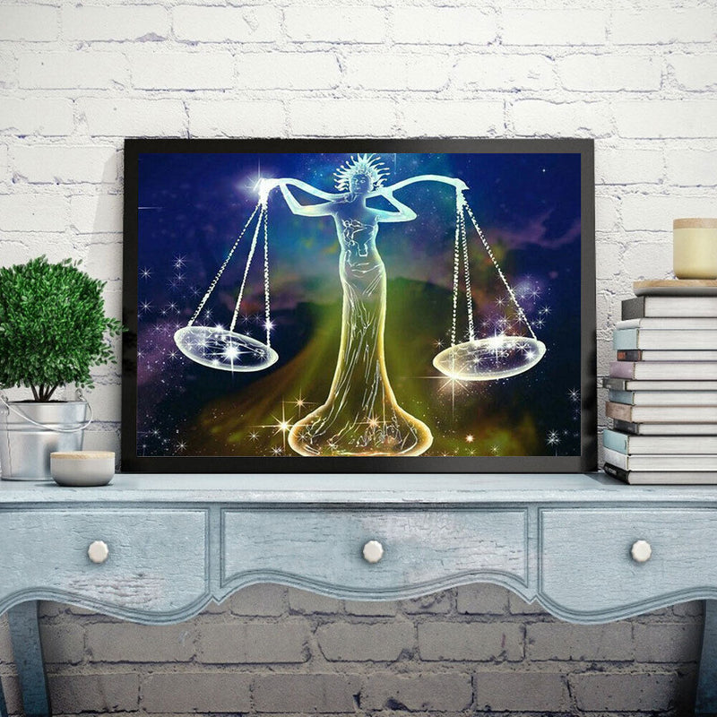 5D DIY Diamond Painting Full Round Drill Libra Mosaic Rhinestone Art Home Crafts