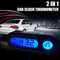 2 In 1 Digital LCD LED Car Electronic Time Clock Thermometer With N, K2N1