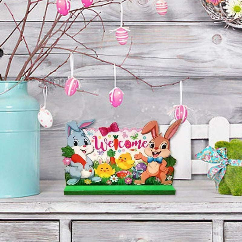 Wooden Easter Egg Easter Chick Valentines Day Gifts Happy Easter Ornament P8I5