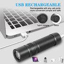 USB-C Rechargeable LED Mini Flashlight Portable 300lm 6 Gears Waterproof Torch