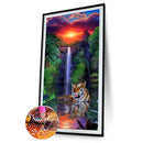 5D Diamond Painting Sunset Tiger Full Round Drill Rhinestone DIY Home Decoration