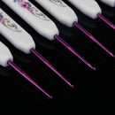 8pcs Soft Handle Aluminum Head Crochet Hooks Sweater Sewing Needles Set