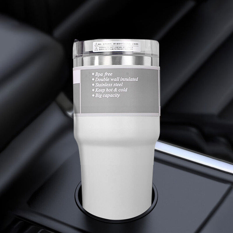 Stainless Coffee Mug Water Tea Cup Insulated Car Drinkware (600ml White) Newly