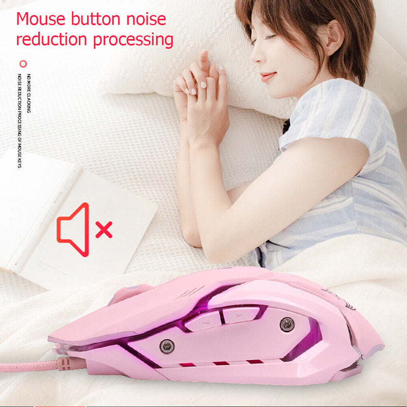 Cute USB Wired 3200DPI Adjustable Colorful Backlight Optical Gaming Mouse