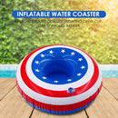 US Flag Inflatable Cup Drink Holder Swimming Pool Coasters Float Bathing Toys