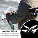 10pcs/Lot Luminous Shrimp Soft Lure with Hooks Artificial Rigs Fishing Tackle