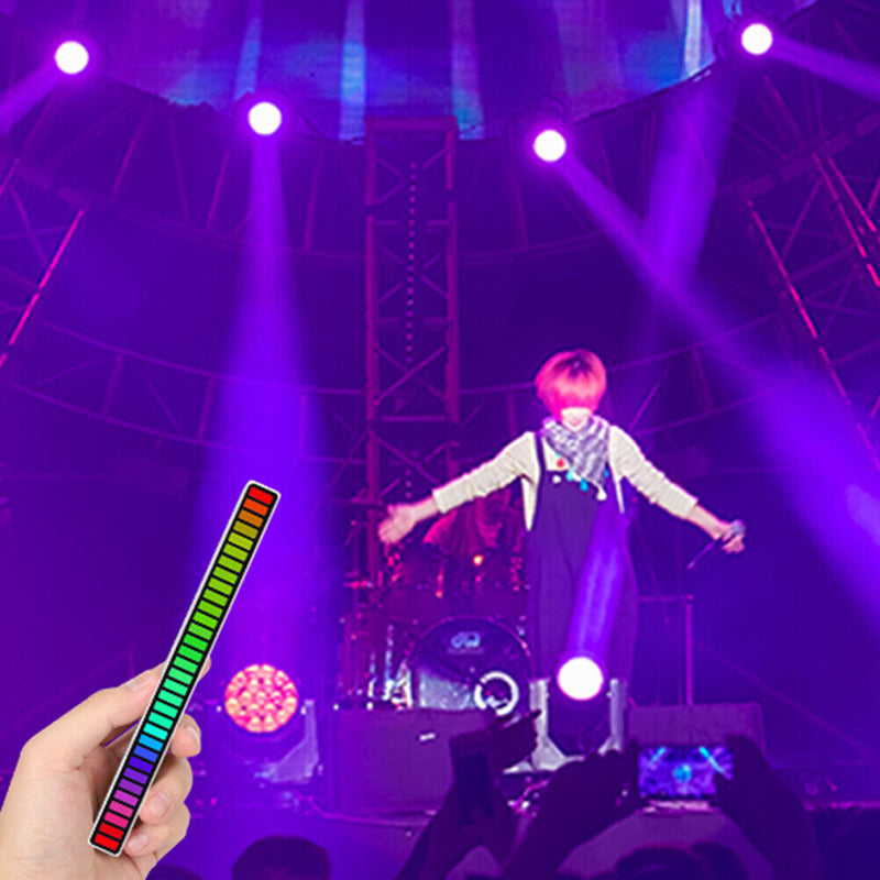 Pickup Rhythm Lights RGB Voice Control Music Light Stick Car Decor (White)