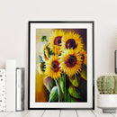 Painting By Numbers Kit DIY Sun Flowers Hand Painted Canvas Oil Art Picture