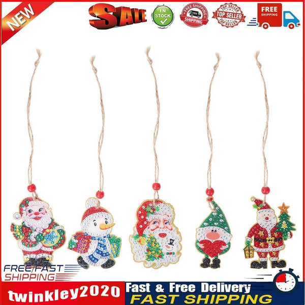 Double-sided 5D Diamond Painting Christmas Pendant Xmas Trees DIY (GP005) Newly