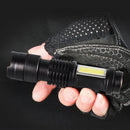 3-Modes Zoomable Torch Lamp USB Charging LED Glare Glashlight COB side light