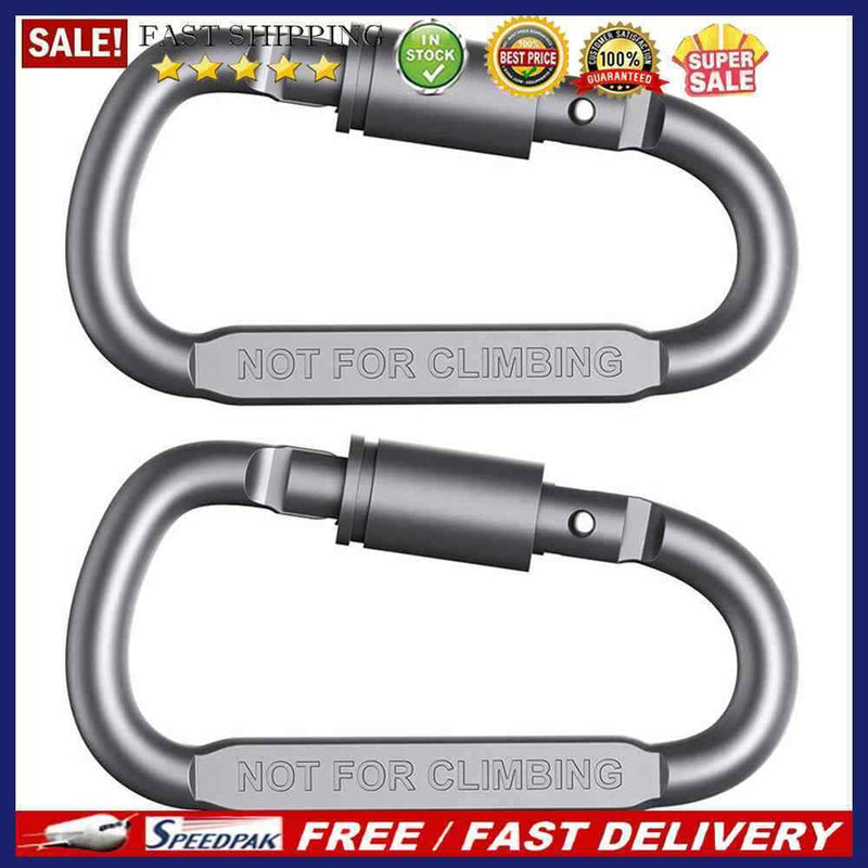 D-ring Locking Carabiner Survival Hanging Hook Buckle Camping Climbing Equipm