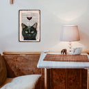 Wine Black Cat Plate Metal Tin Sign Plaque for Bar Pub Club Wall Home Decor