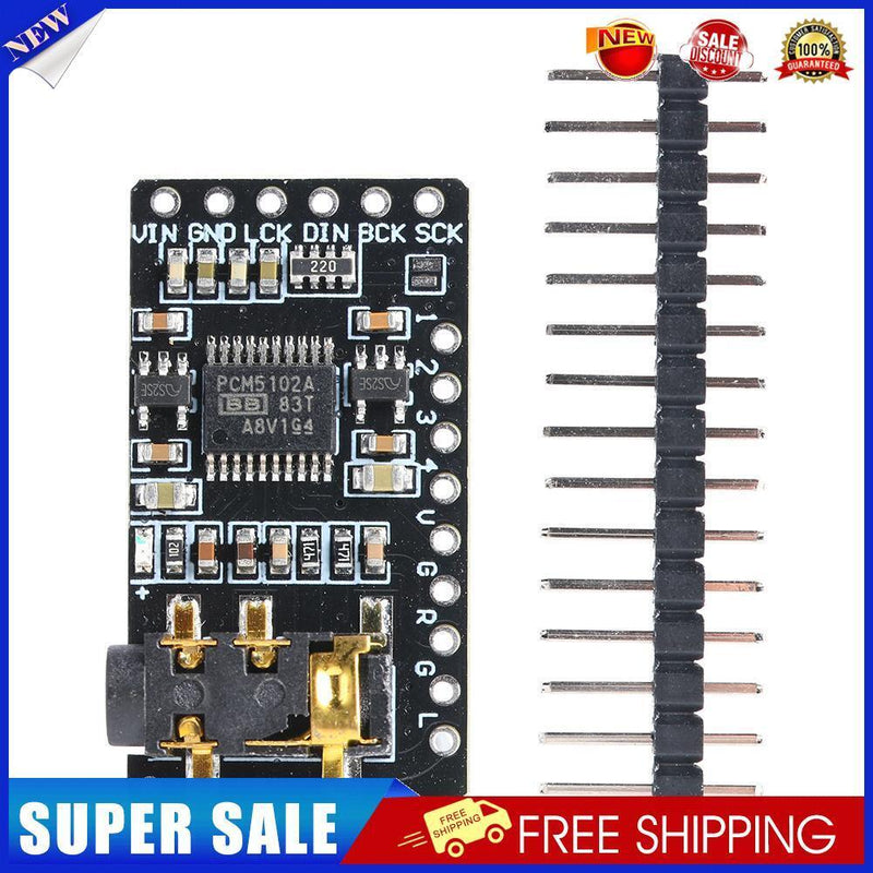 PCM5102 DAC Decoder 3.5mm Stereo Jack I2S Player Module for Raspberry Pi