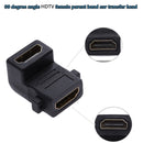 90-Degree HDMI Female to Female Clutch Adapter Converter with Screw Locks