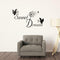 SWEET DREAMS Butterfly LOVE Quote Wall Stickers Bedroom DIY Decals 1 S6F7