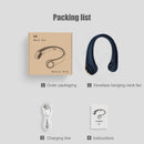 Summer Mute Leafless Air Cooling Hanging Neck Fan for Sports Travel (Blue)