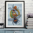 Bee 5D DIY Part Drill Crystal Diamond Painting Rhinestone Animal Drawing 30x40cm