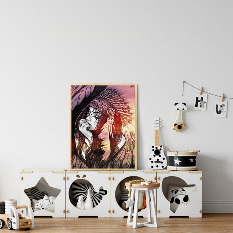 Indigenous Girl Oil Paint By Numbers Kits Canvas DIY Picture Hand Painted