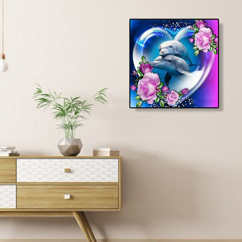 Oil Paint By Numbers Picture DIY Painting Dolphin Animal Nature House Decor Kit