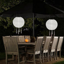 Solar Nylon Lantern Lamp Waterproof Hanging Light Festival Decor (White) Newly