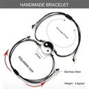 Fashion Woven Rope Tai Chi Yin Yang Charm Alloy Pendant Couple Bracelet