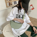 Fashion Solid Color Canvas Shoulder Chest Bag Purse Women Small Bag Handbags